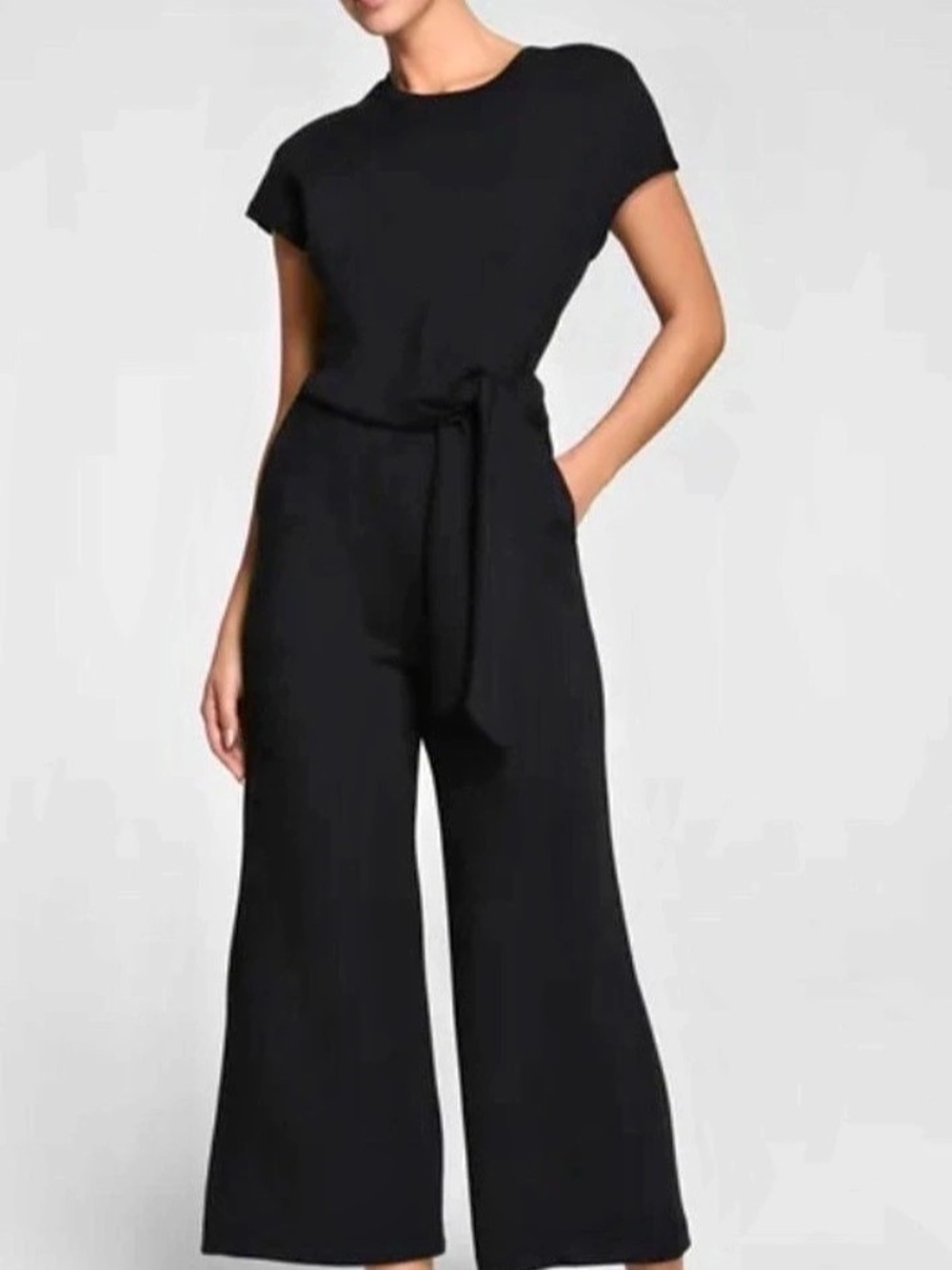 SPANX AirEssentials Tie Waist Jumpsuit Wide-Leg Jumpsuit Size S